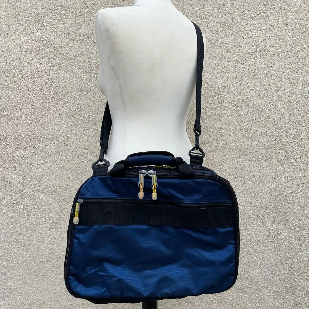 Timberland Blue Yellow Expandable Messenger Style Laptop Bag